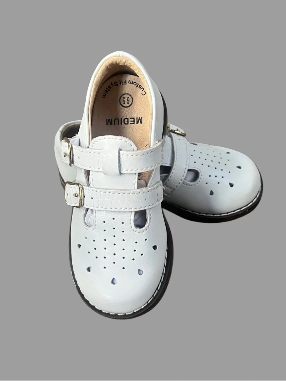 Footmates Infant White Leather Mary Janes Sz 6.5